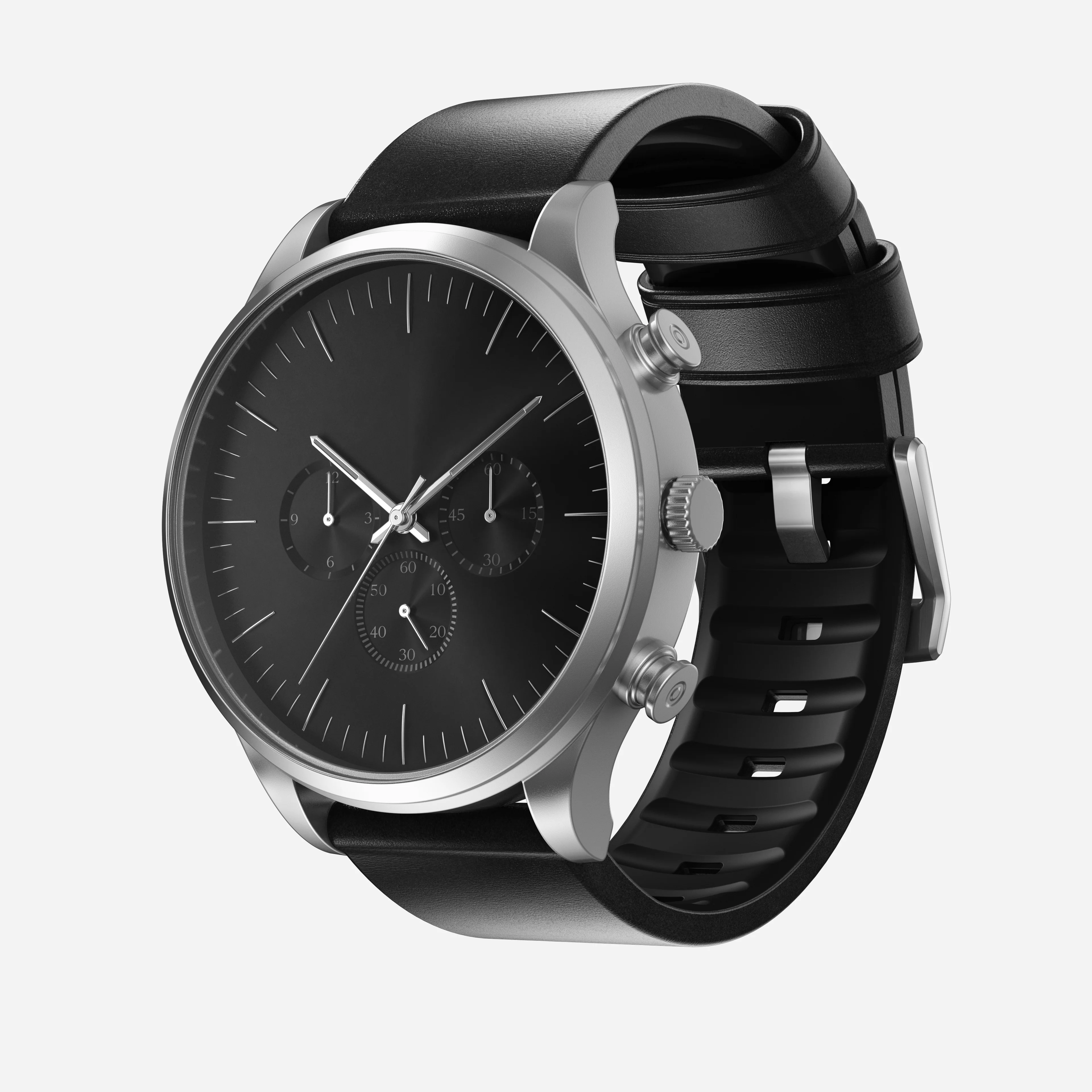 Active Band Pro - 22mm Quick Release | Black Horween | Silver Hardware - Image 4