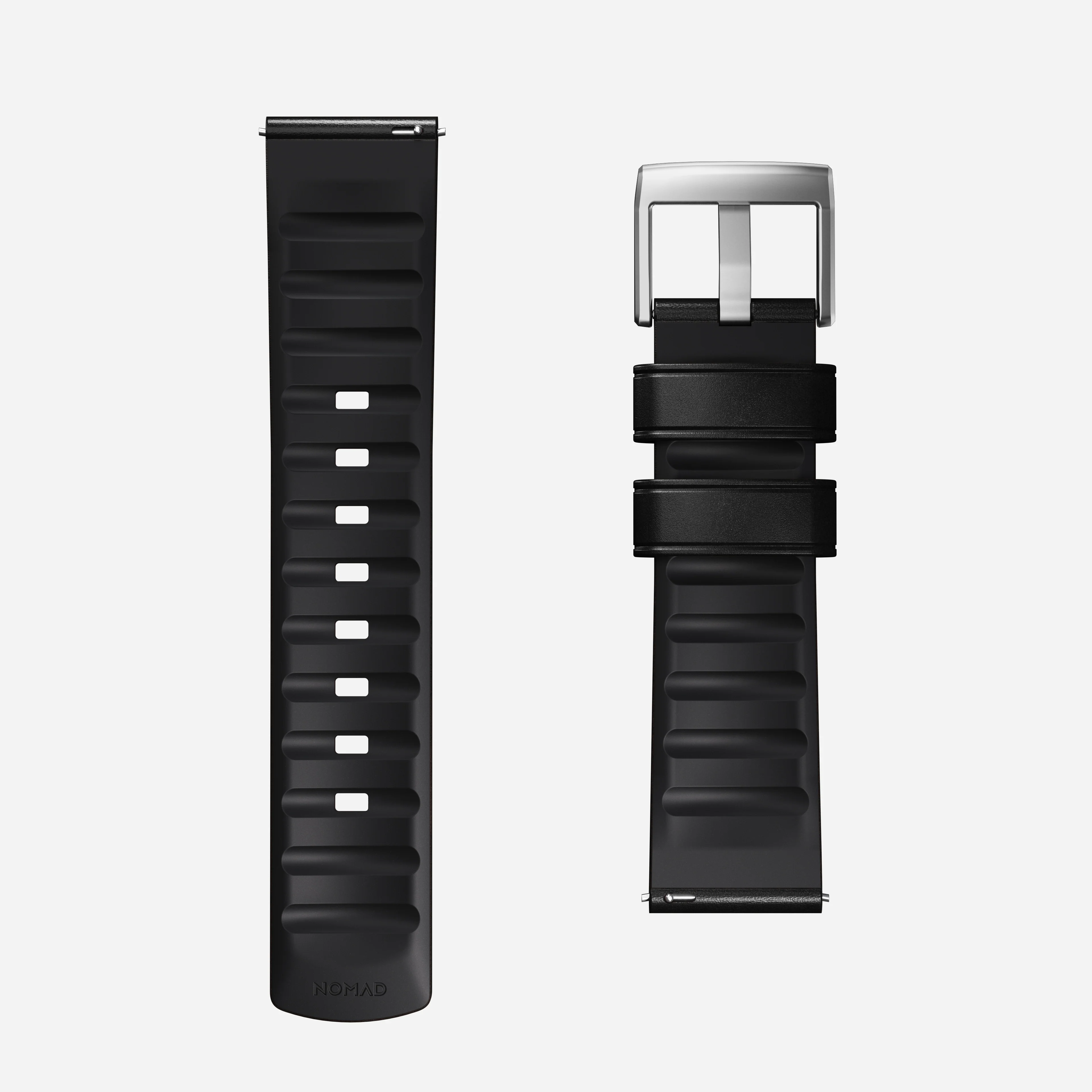 Active Band Pro - 22mm Quick Release | Black Horween | Silver Hardware - Image 6