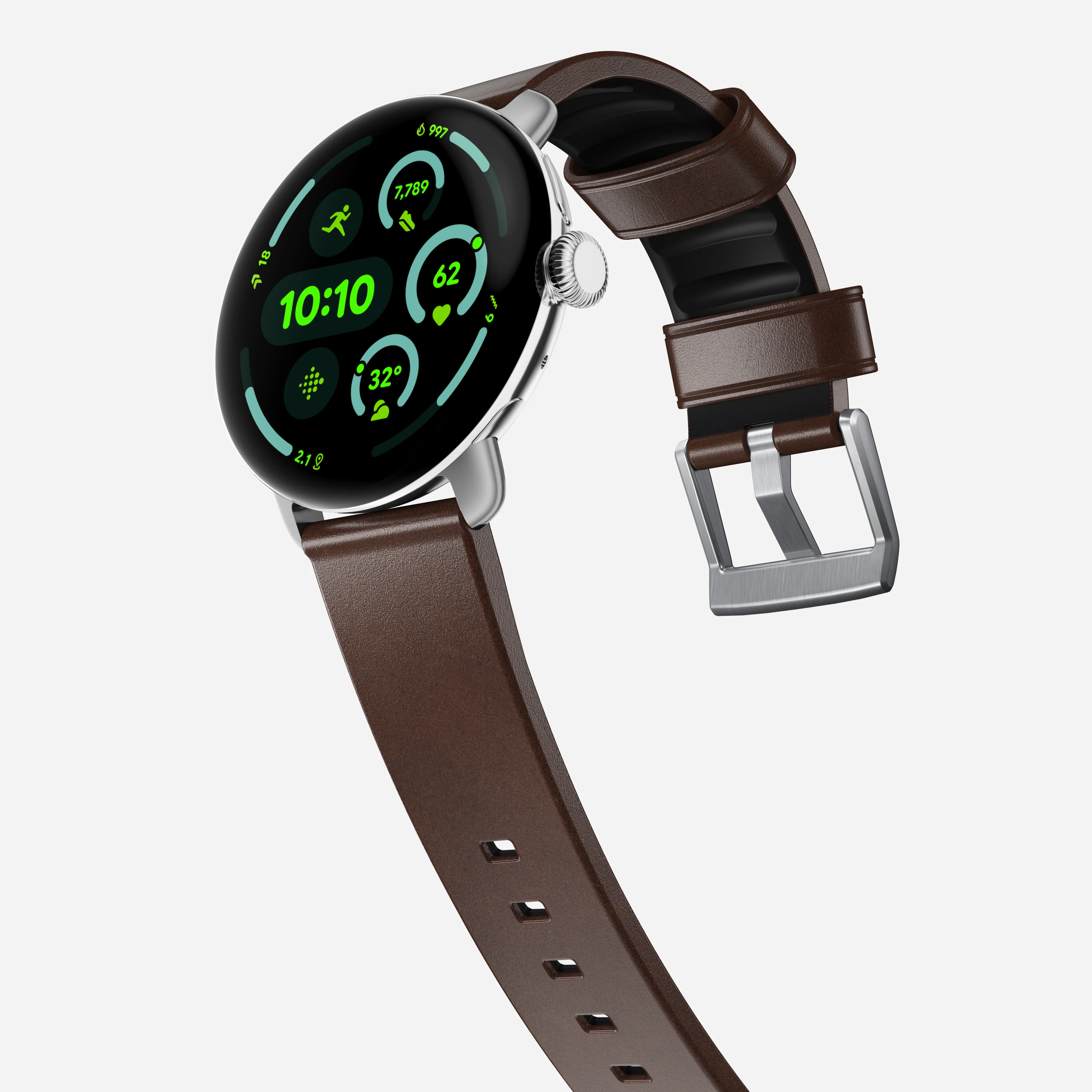 Active Band Pro - Pixel Watch | 45mm | Silver Hardware | Horween Brown - Image 3