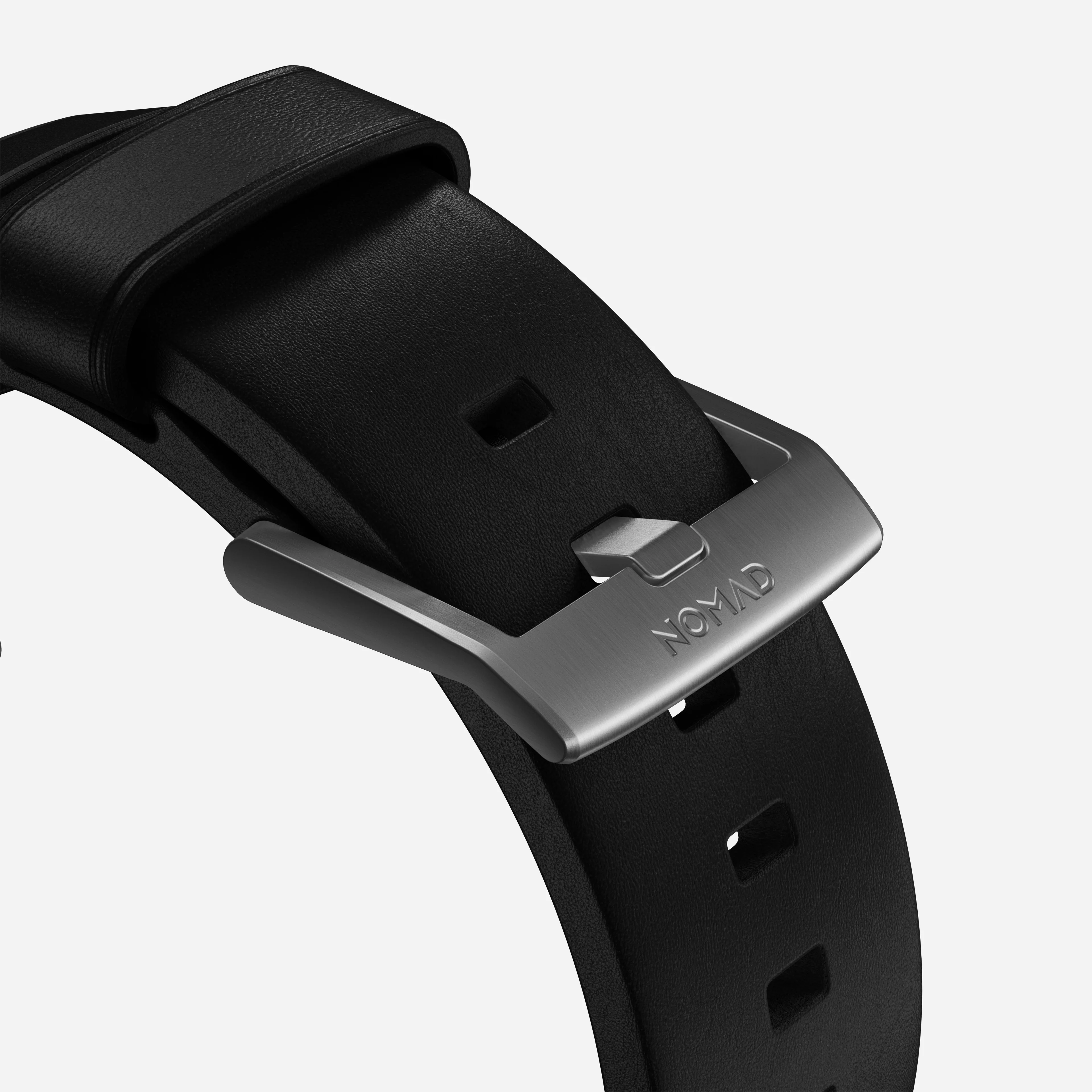 Modern Band - 46mm/49mm | Silver Hardware | Black | Nomad Leather - Image 7