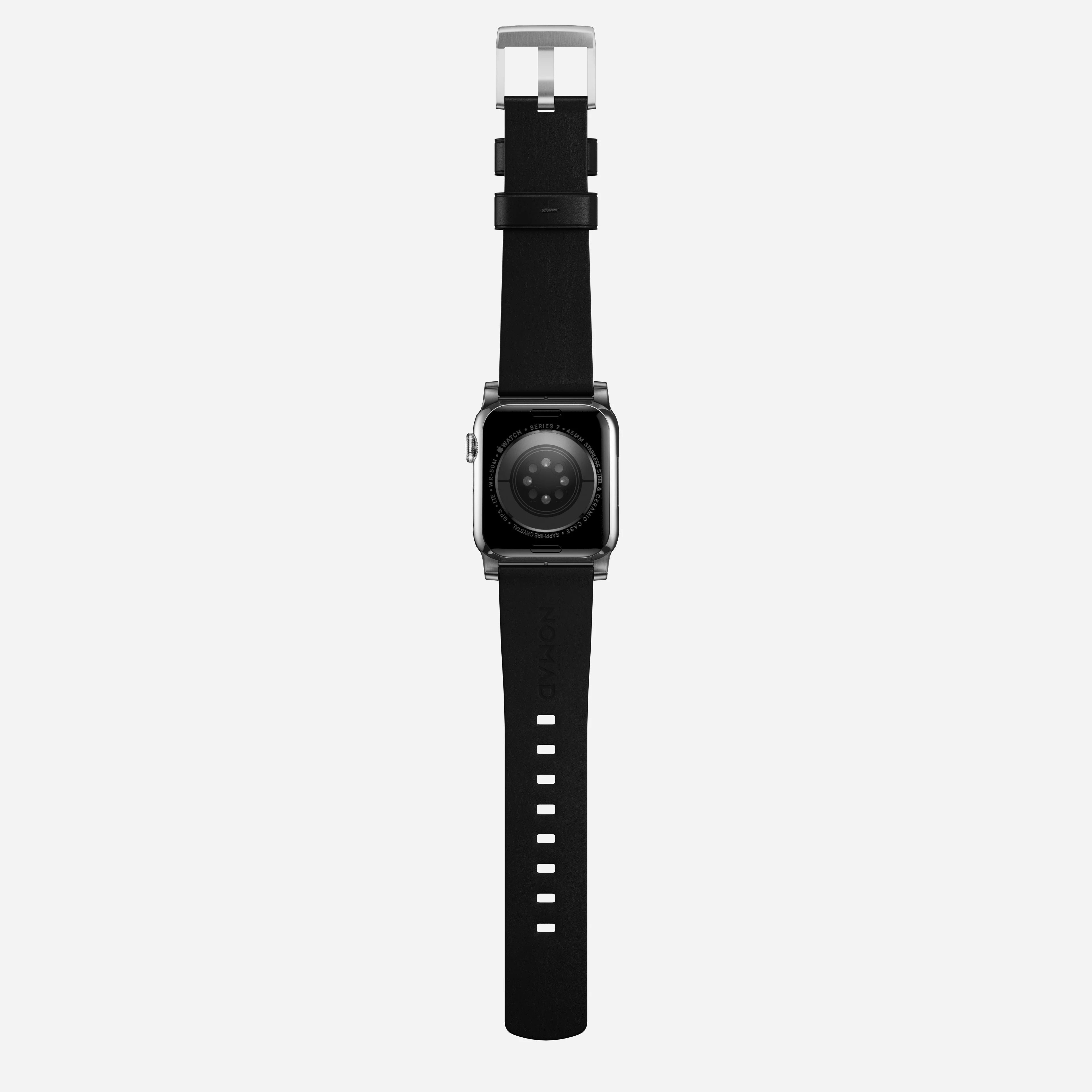 Modern Band - 46mm/49mm | Silver Hardware | Black | Nomad Leather - Image 9