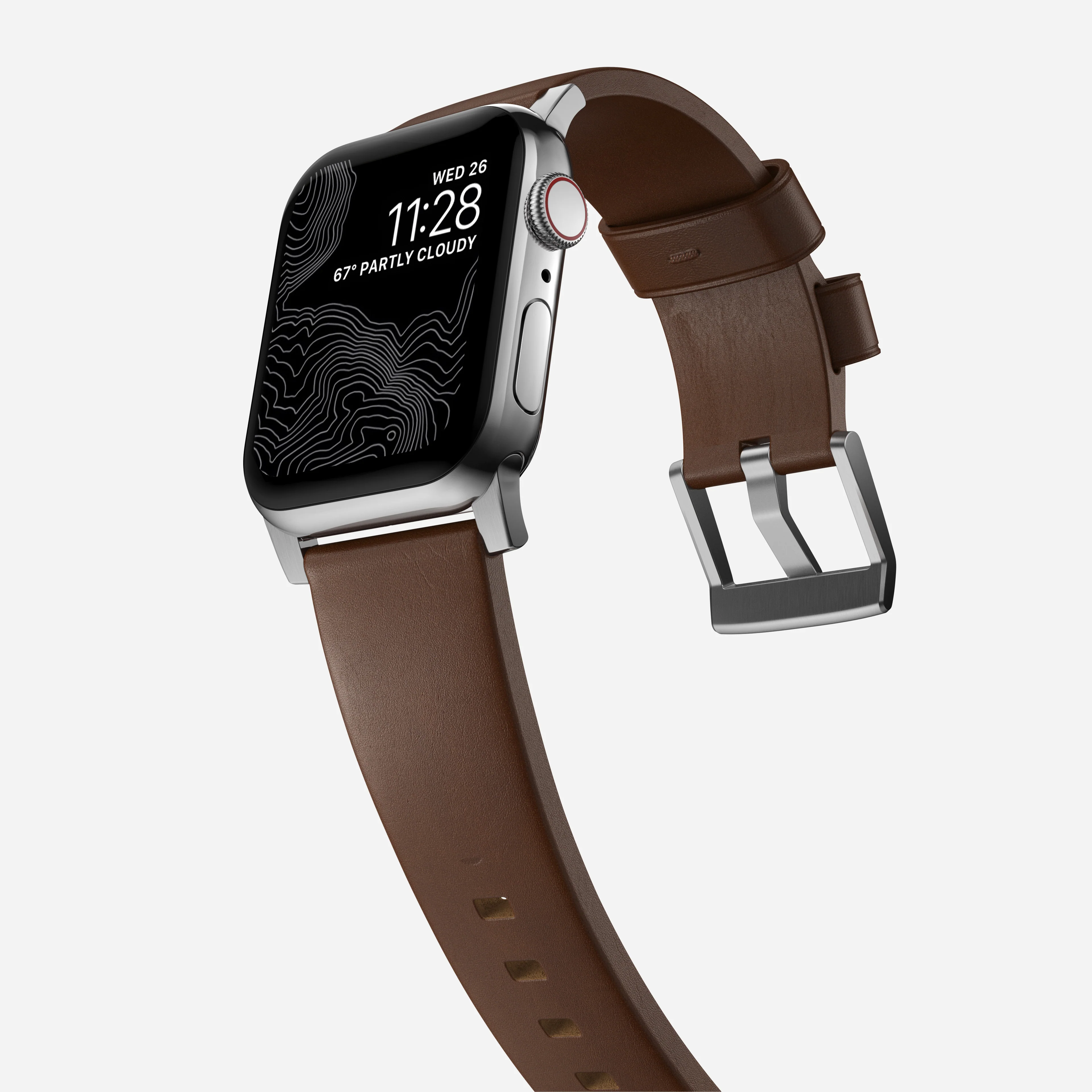 Modern Band - 46mm/49mm | Silver Hardware | Brown | Nomad Leather - Image 10
