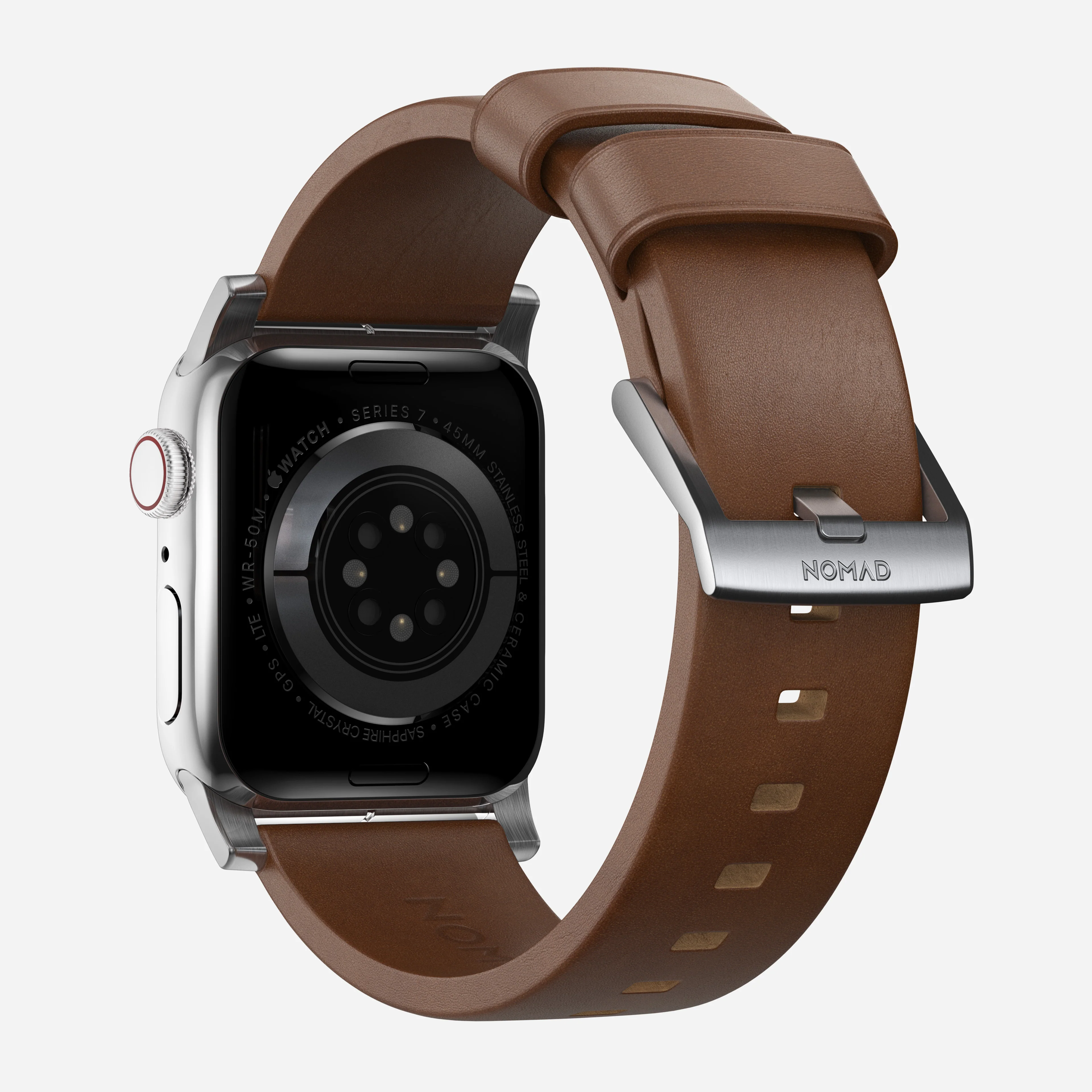 Modern Band - 46mm/49mm | Silver Hardware | Brown | Nomad Leather - Image 4