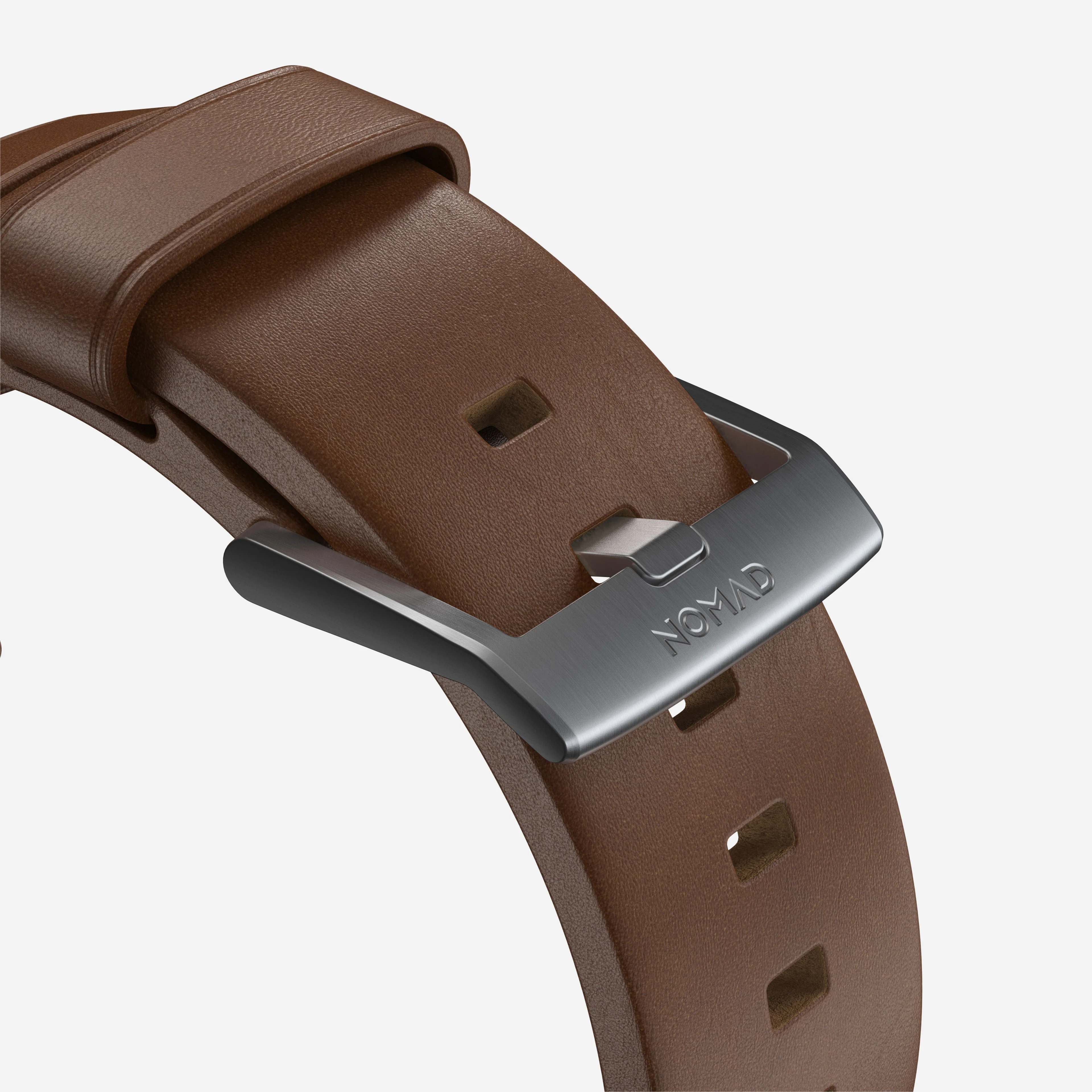 Modern Band - 46mm/49mm | Silver Hardware | Brown | Nomad Leather - Image 7