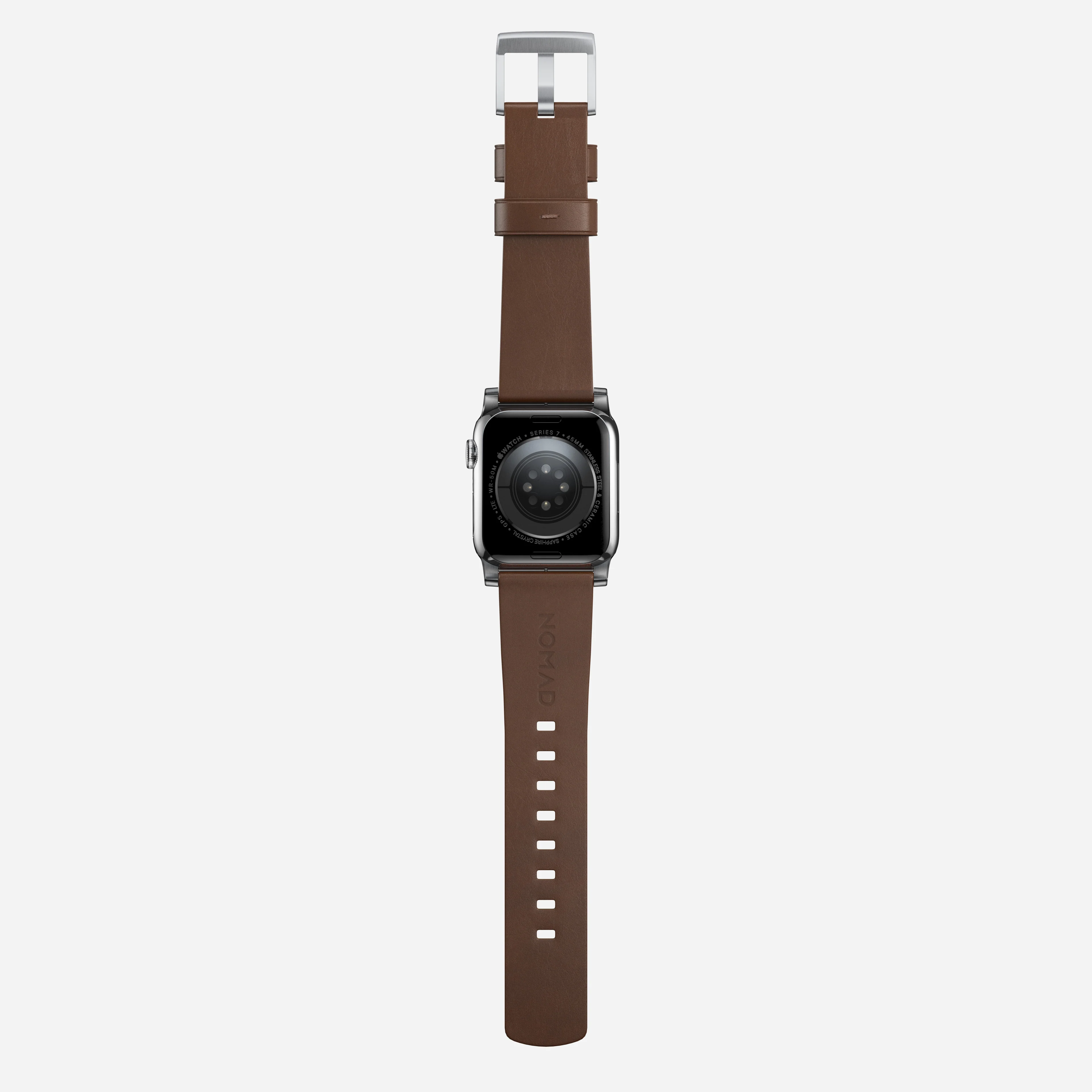 Modern Band - 46mm/49mm | Silver Hardware | Brown | Nomad Leather - Image 9