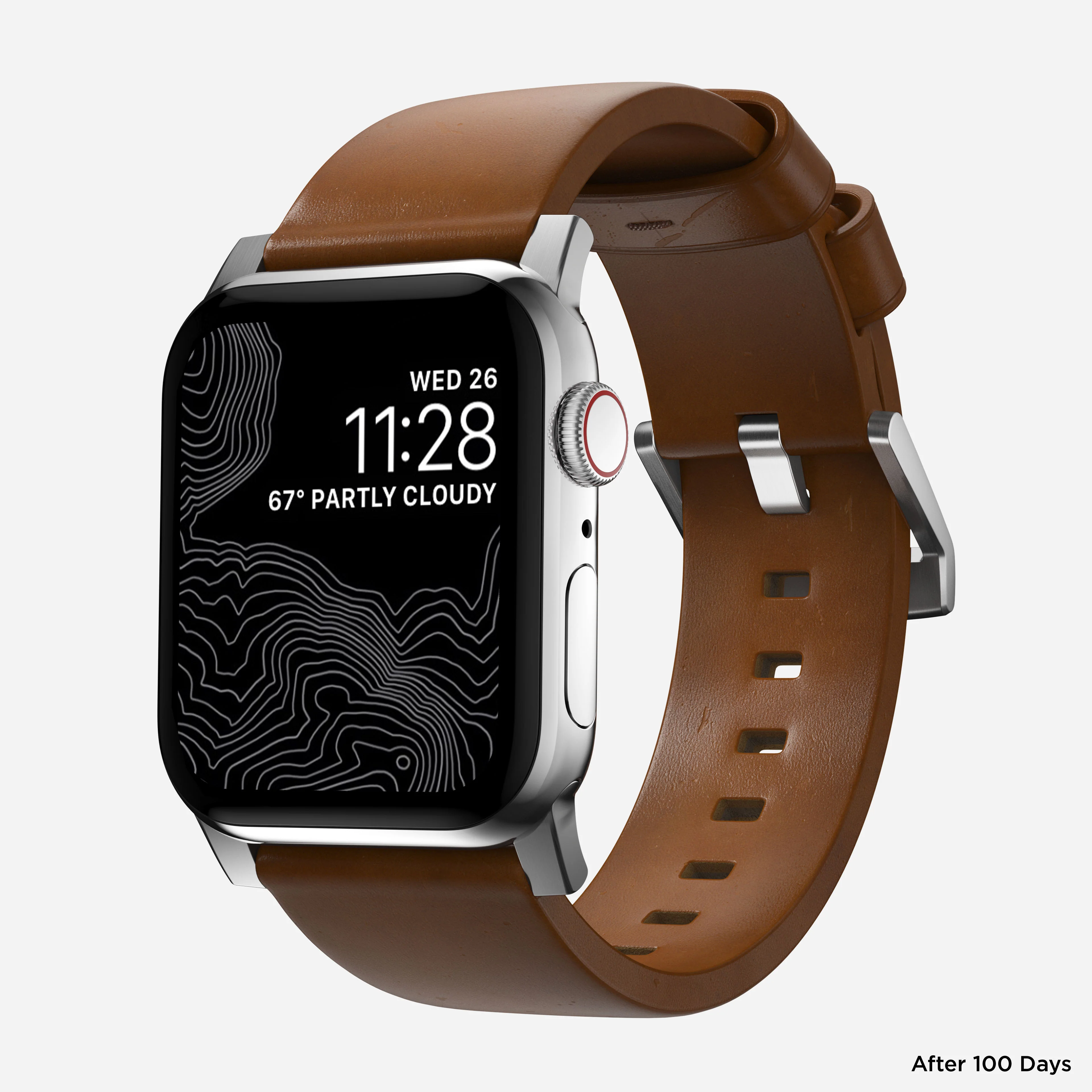 Modern Band - 46mm/49mm | Silver Hardware | English Tan | Nomad Leather - Image 2