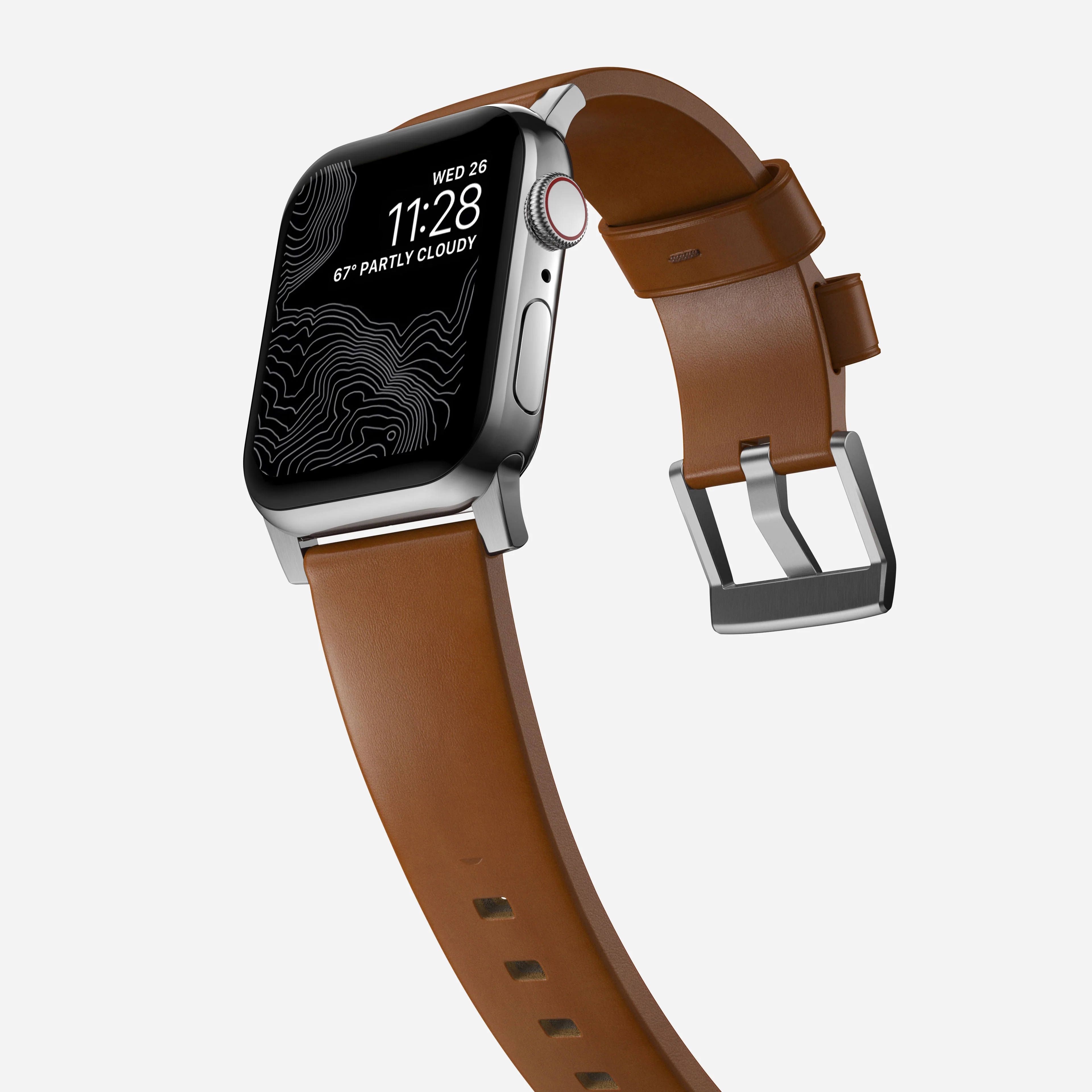 Modern Band - 46mm/49mm | Silver Hardware | English Tan | Nomad Leather - Image 9
