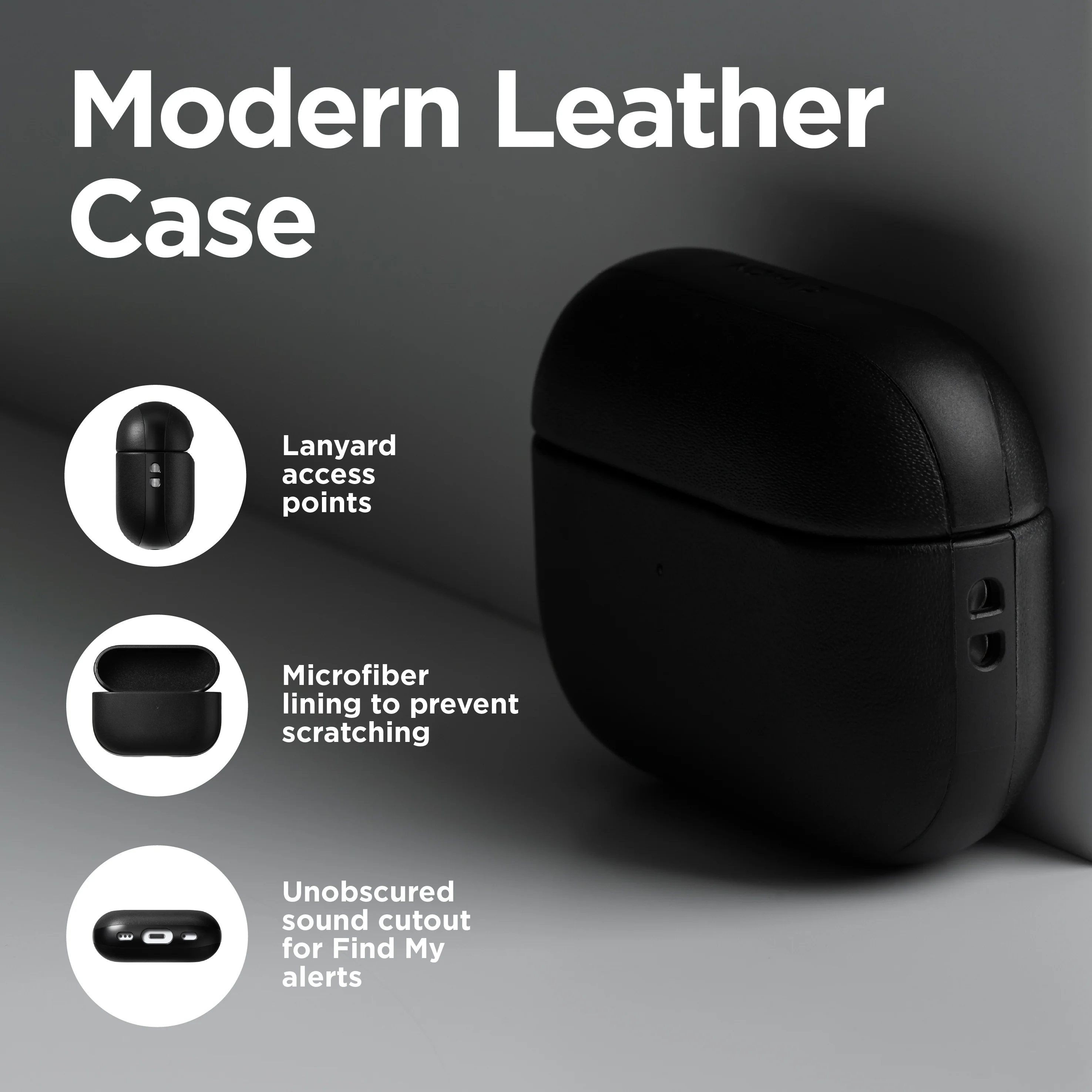 Modern Leather Case - Airpods Pro (2nd gen) | Black | Horween - Image 3