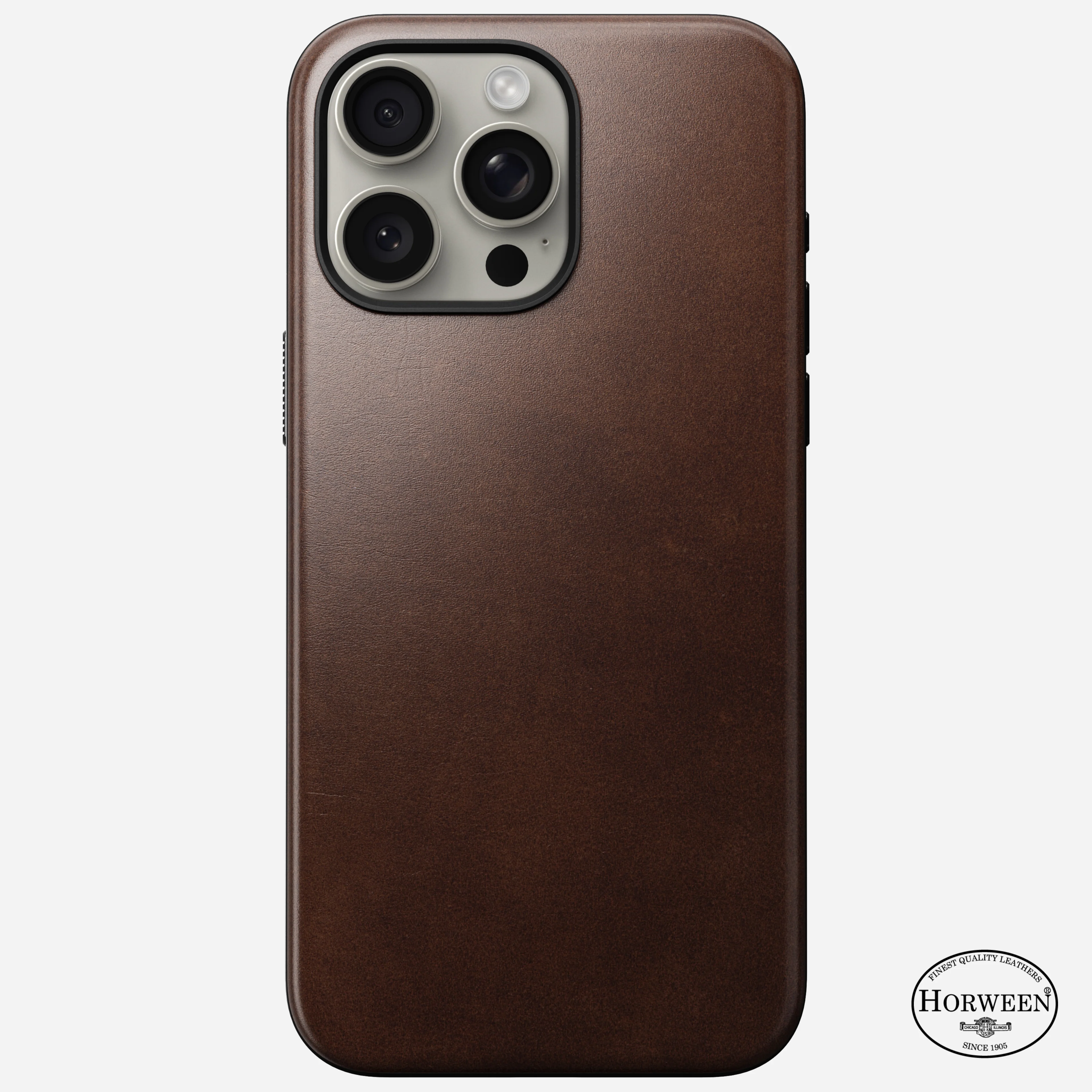 Modern Leather Case - iPhone 15 Pro Max | Rustic Brown | Horween - Image 3