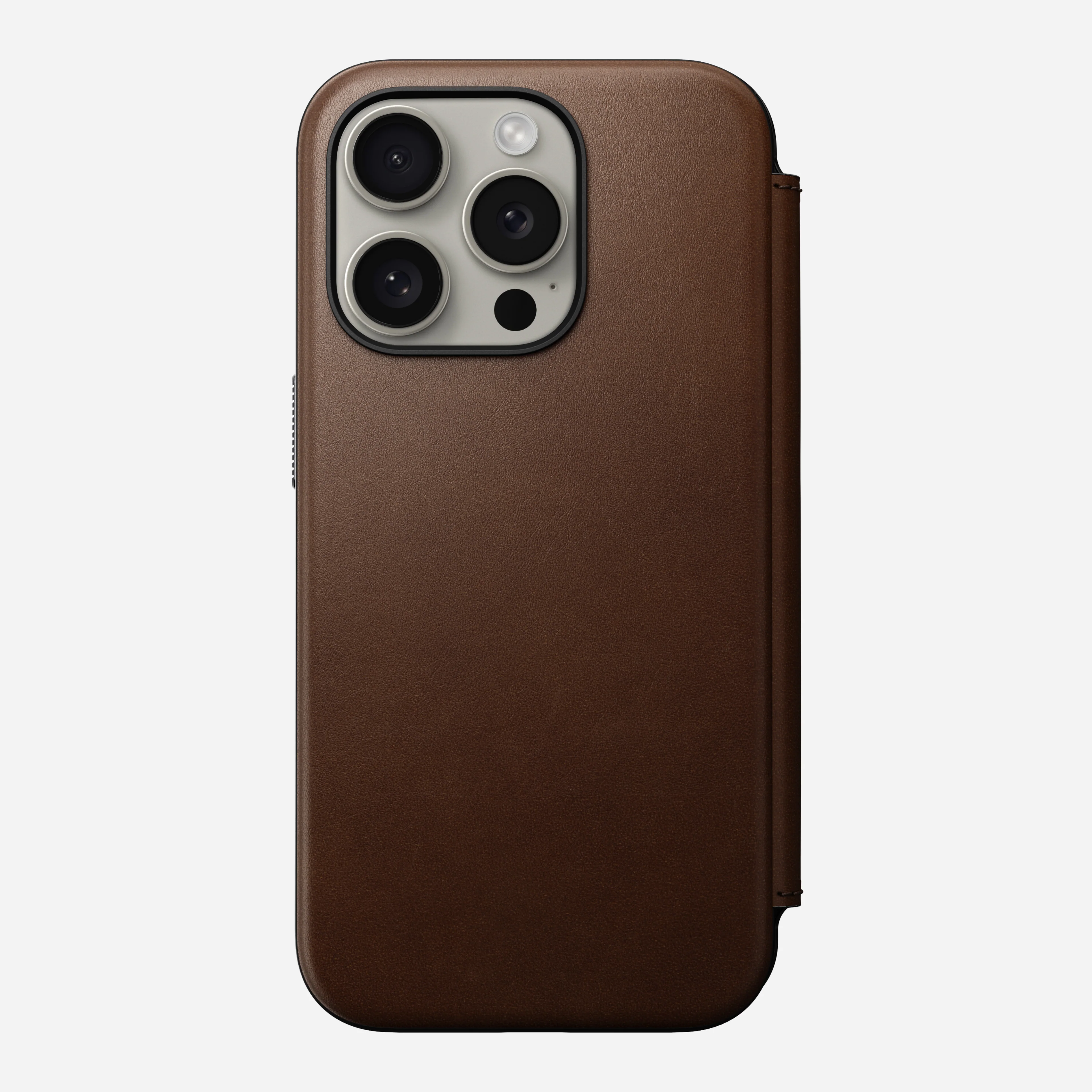 Modern Leather Folio - iPhone 15 Pro | Brown | Nomad Leather - Image 3