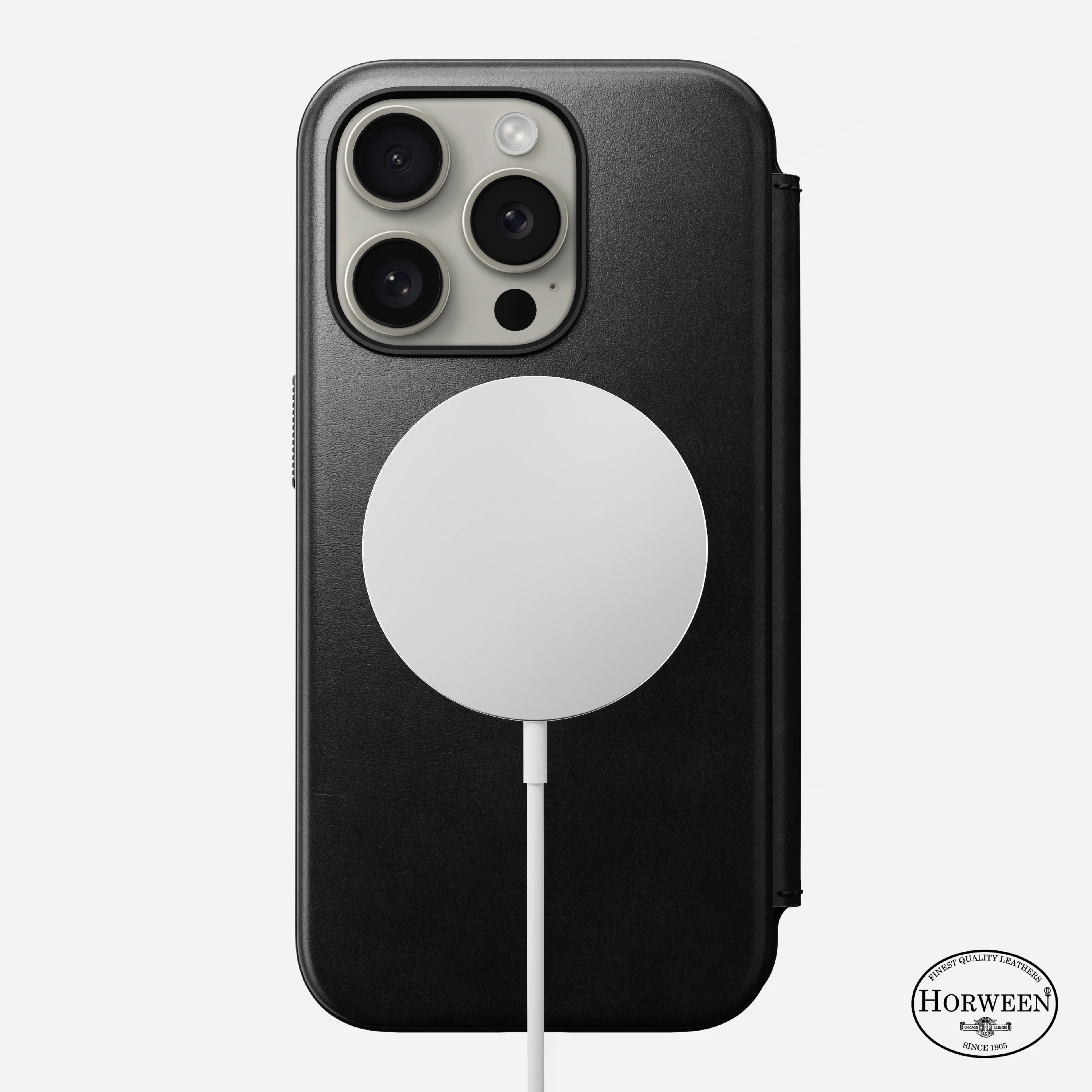 Modern Leather Folio - iPhone 15 Pro | Black | Horween - Image 5