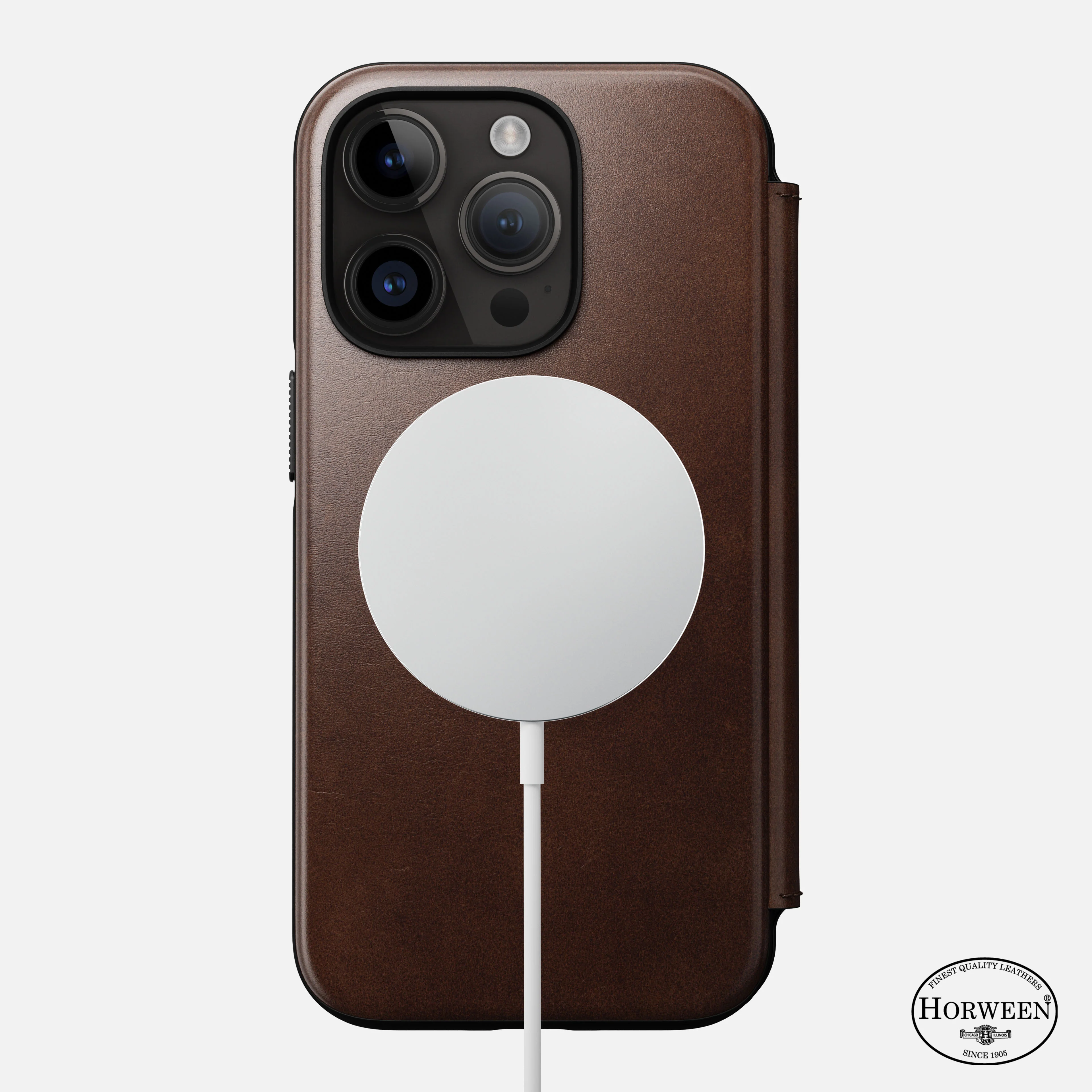 Modern Leather Folio - iPhone 14 Pro | Rustic Brown | Horween - Image 2