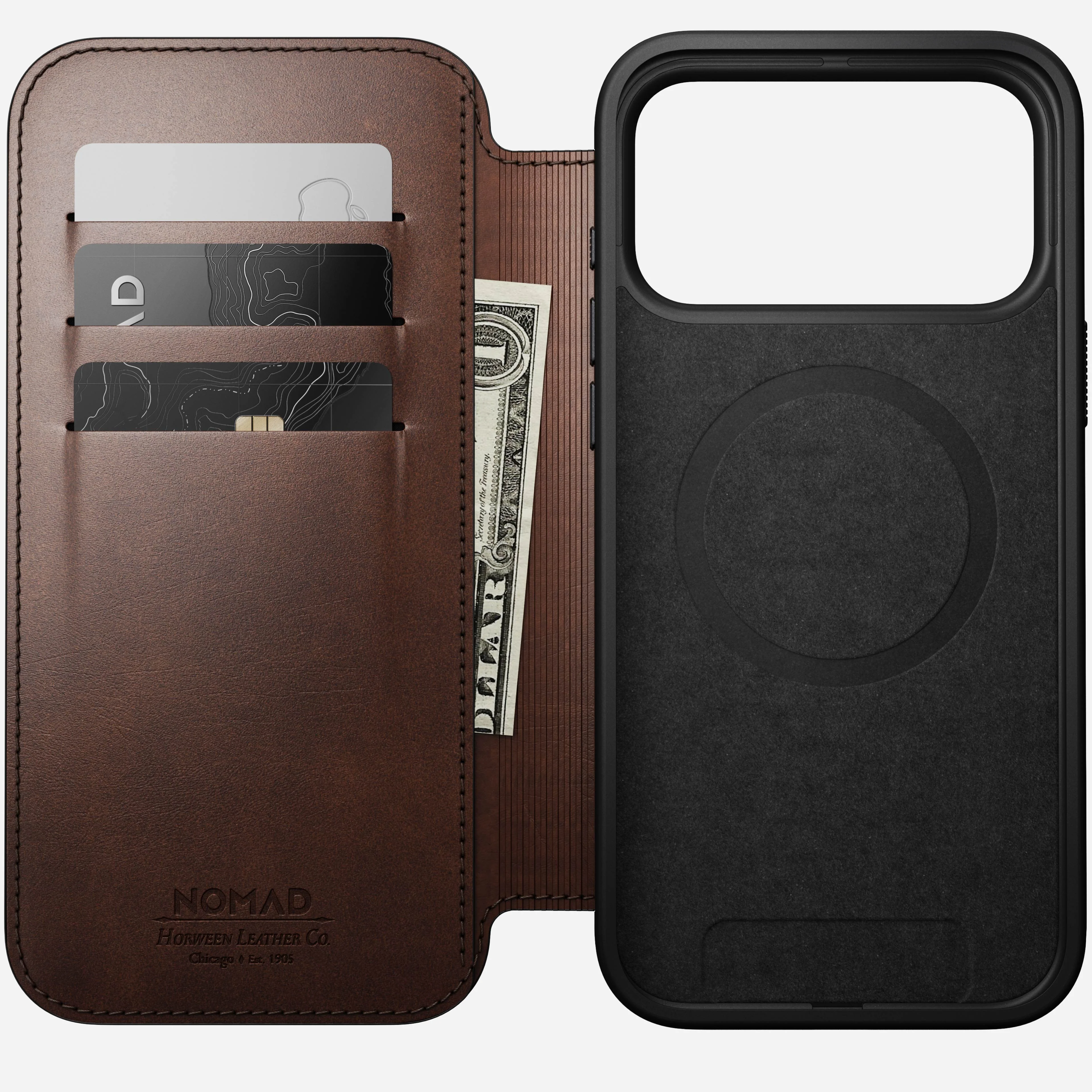 Modern Leather Folio - iPhone 17 Pro Max | Rustic Brown | Horween - Image 2