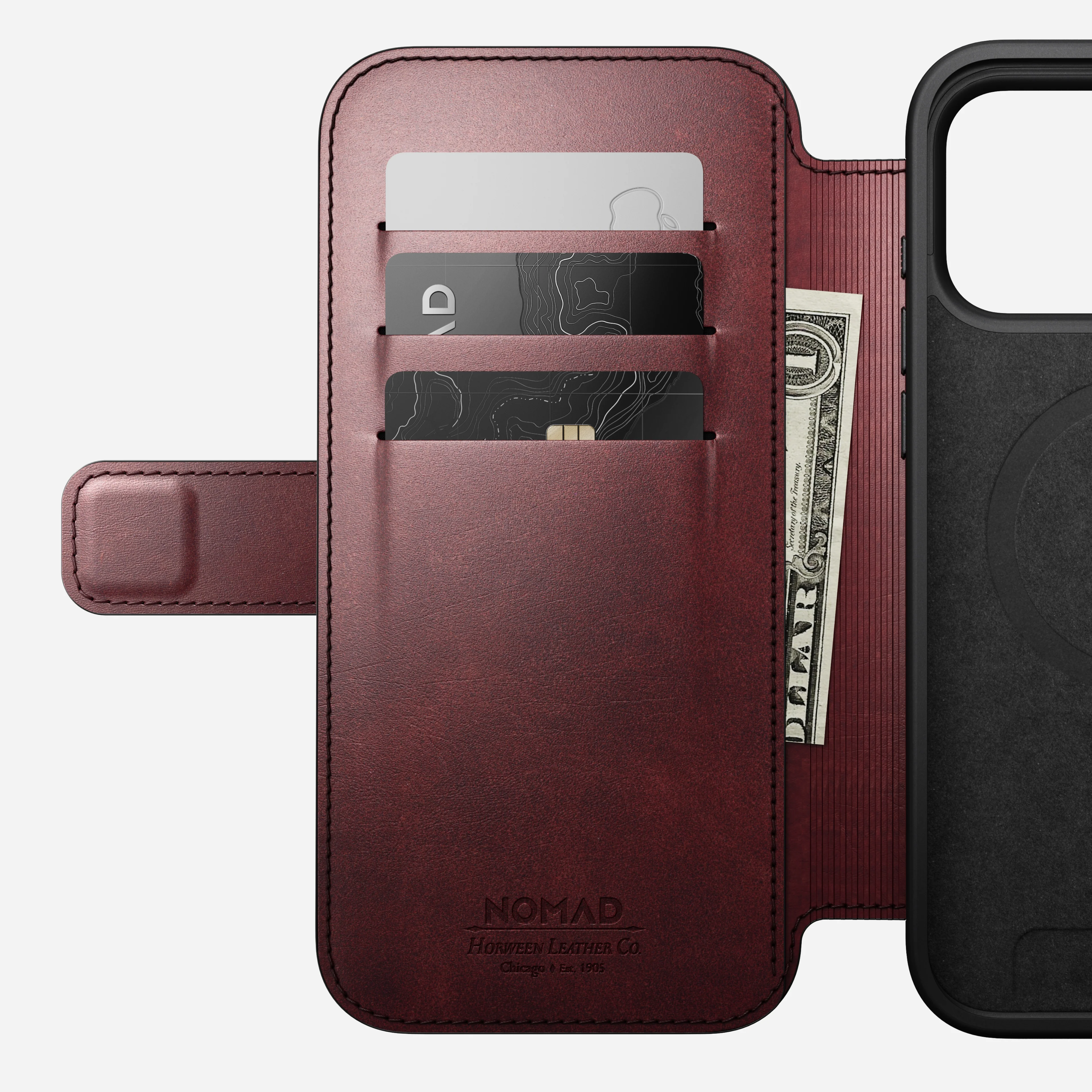 Open Box /// Modern Leather Folio - iPhone 17 Pro Max | Burgundy | Horween - Image 5