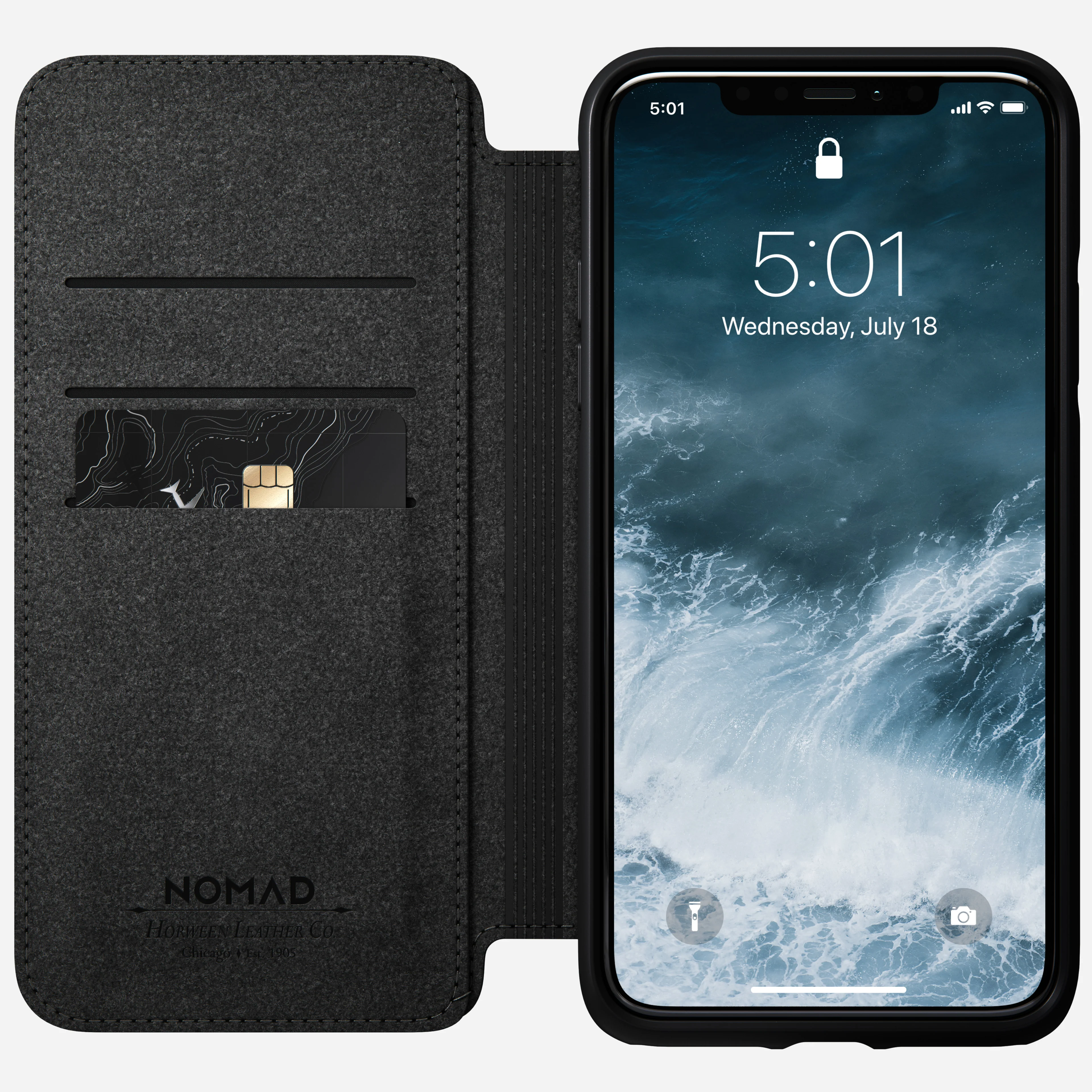 Modern Leather Folio - iPhone 11 Pro Max | Black | Horween - Image 4