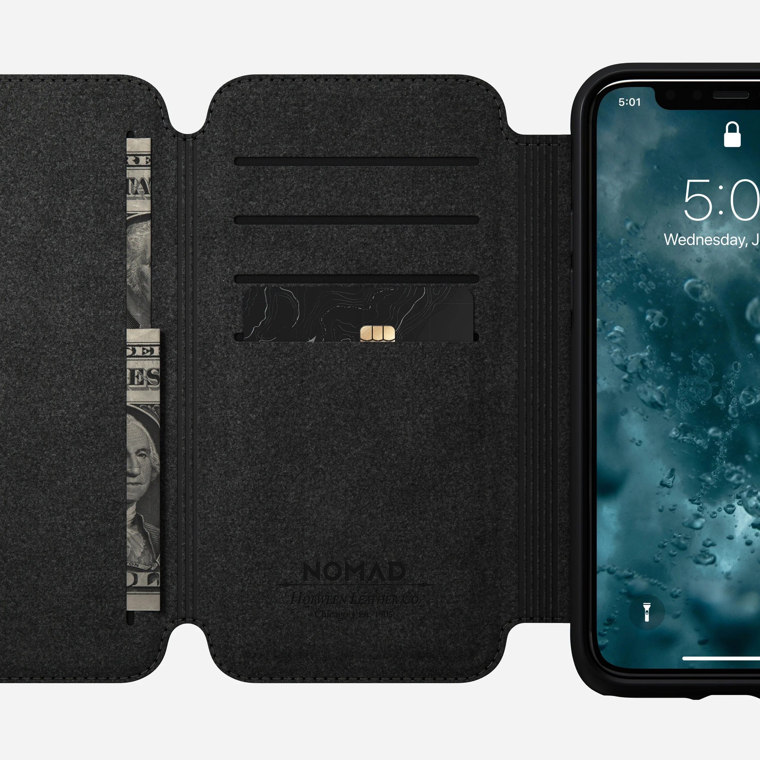Modern Leather Tri-Folio - iPhone 11 Pro | Rustic Brown | Horween - Image 4