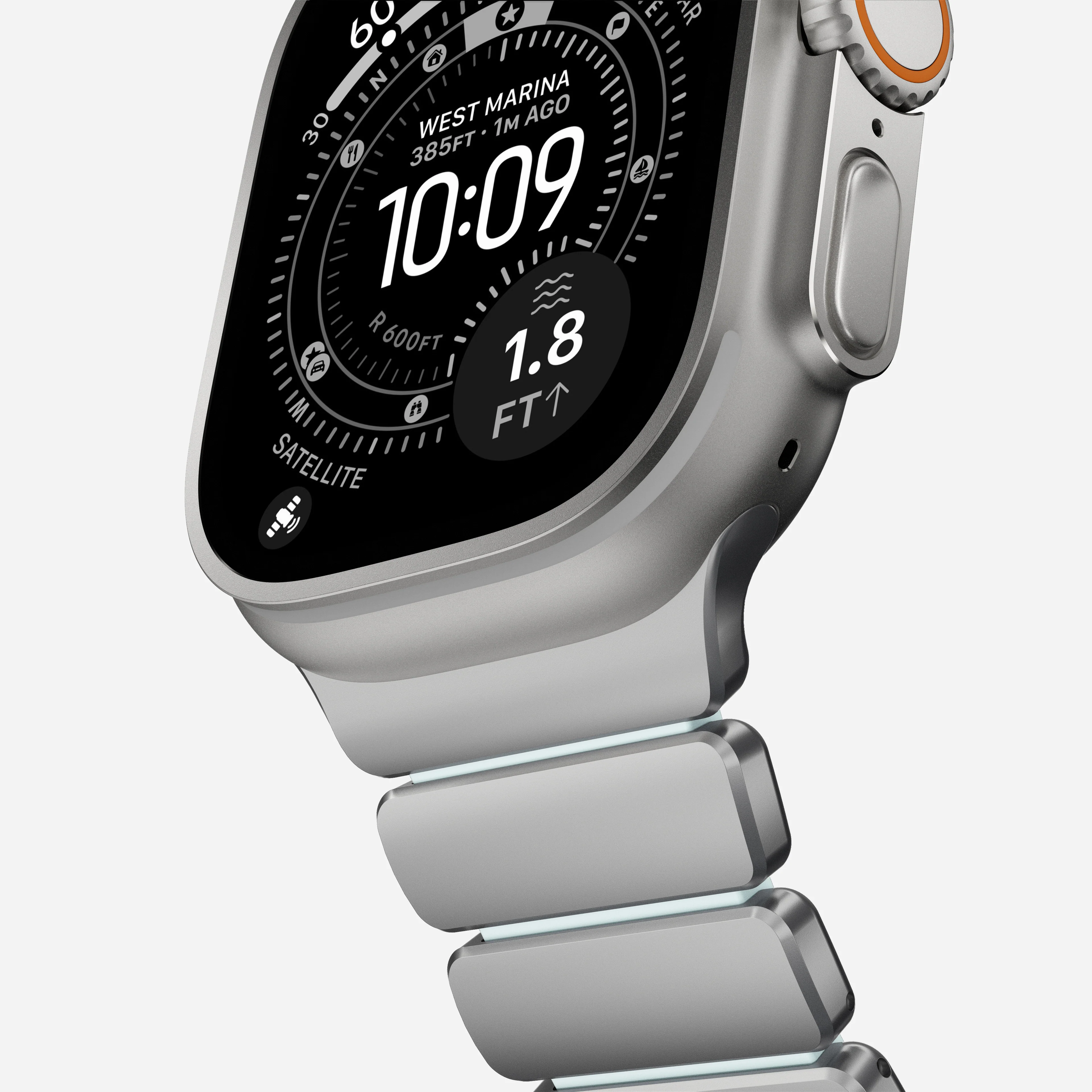 Stratos Band - 49mm | Natural Titanium | Icy Blue Glow FKM - Image 10