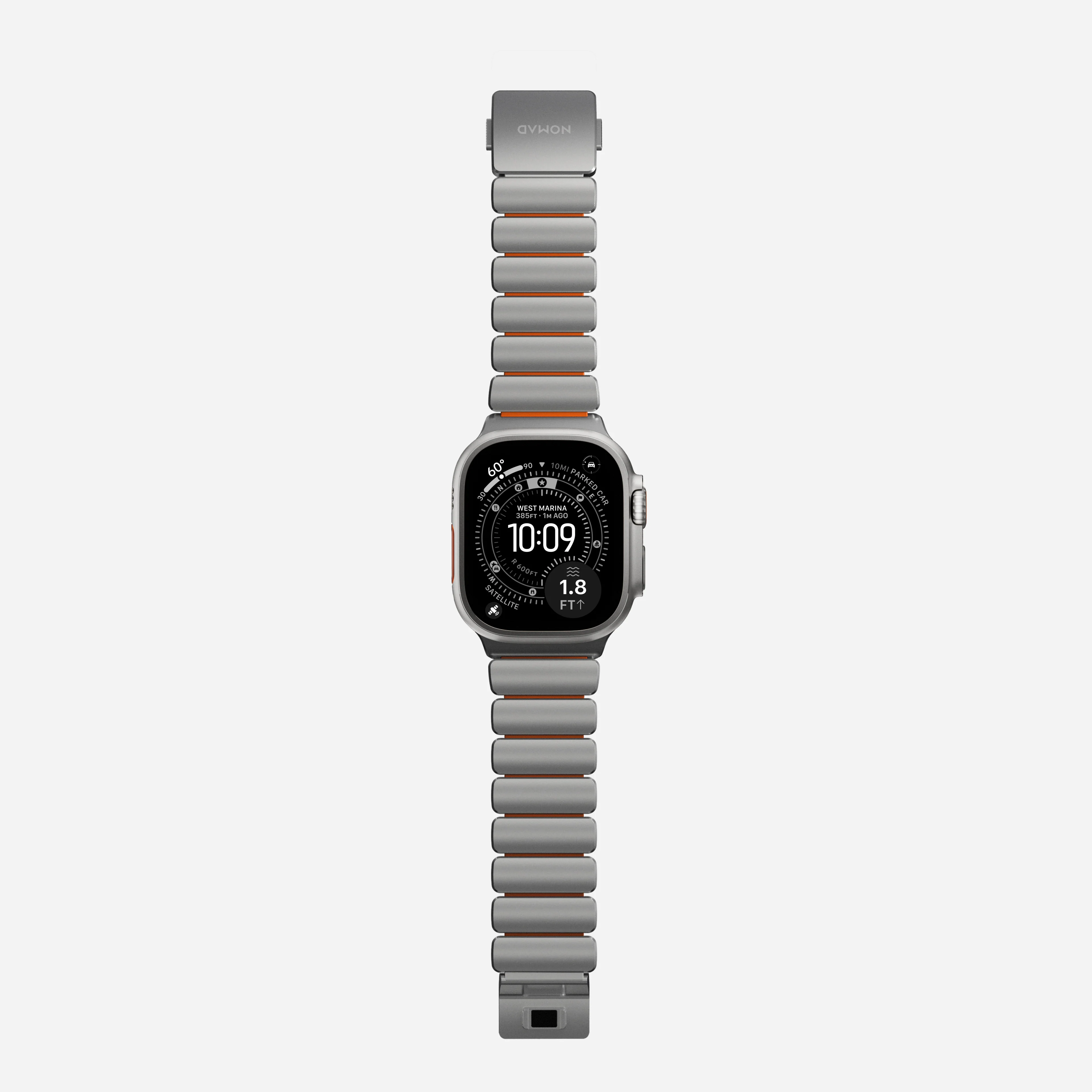 Stratos Band - 49mm | Natural Titanium | Ultra Orange FKM - Image 10