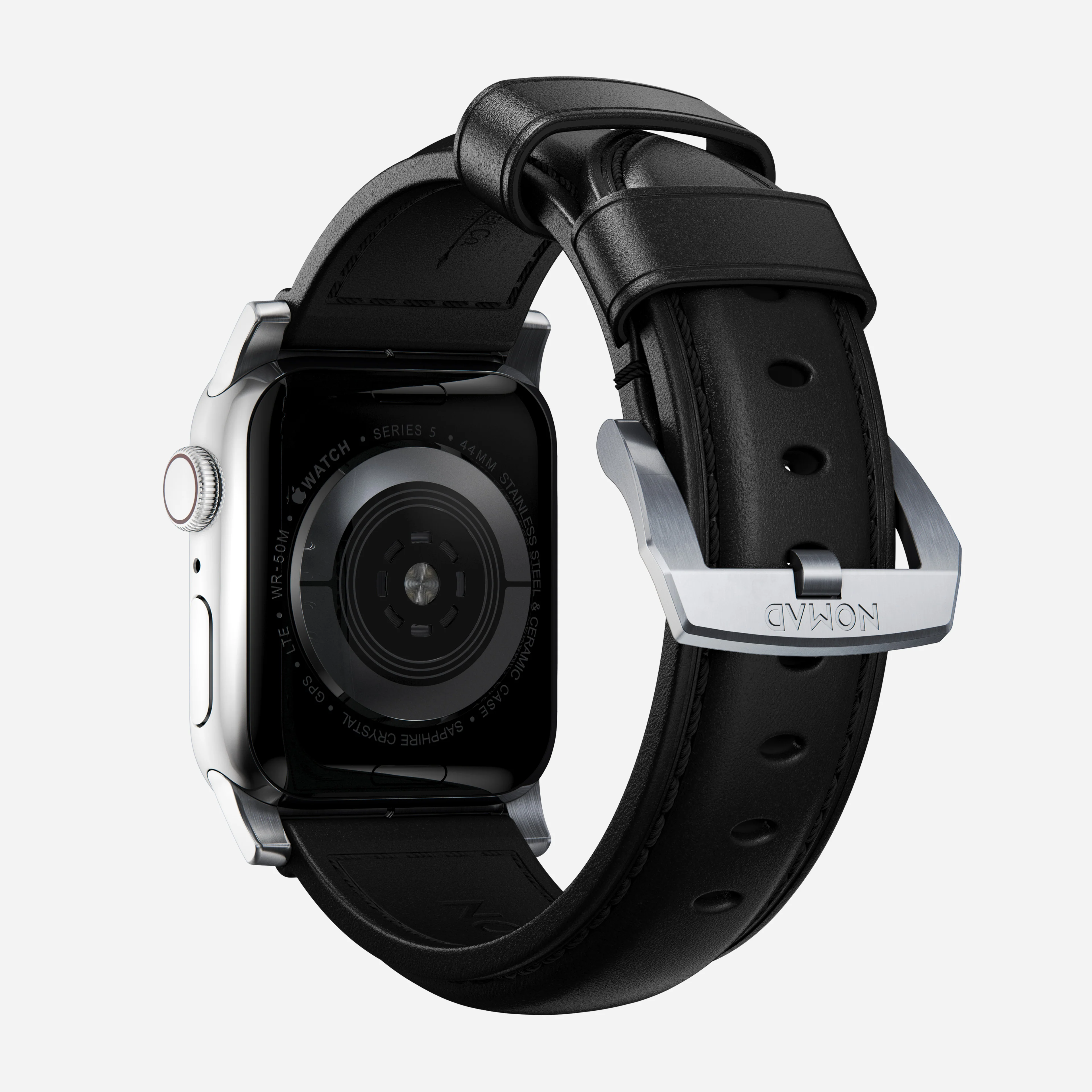 Traditional Band - 41mm | Silver Hardware | Black | Horween - Image 3