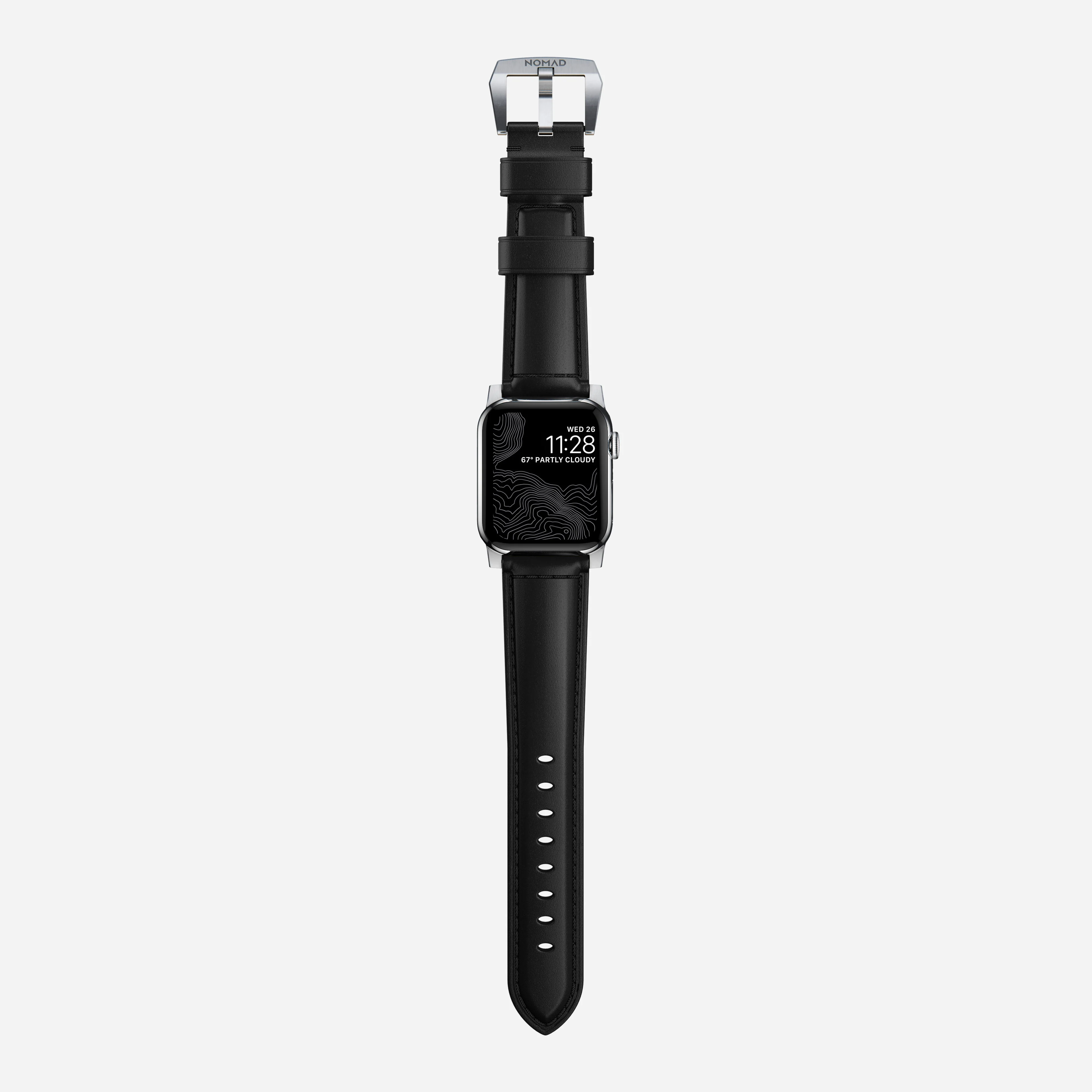 Traditional Band - 41mm | Silver Hardware | Black | Horween - Image 4