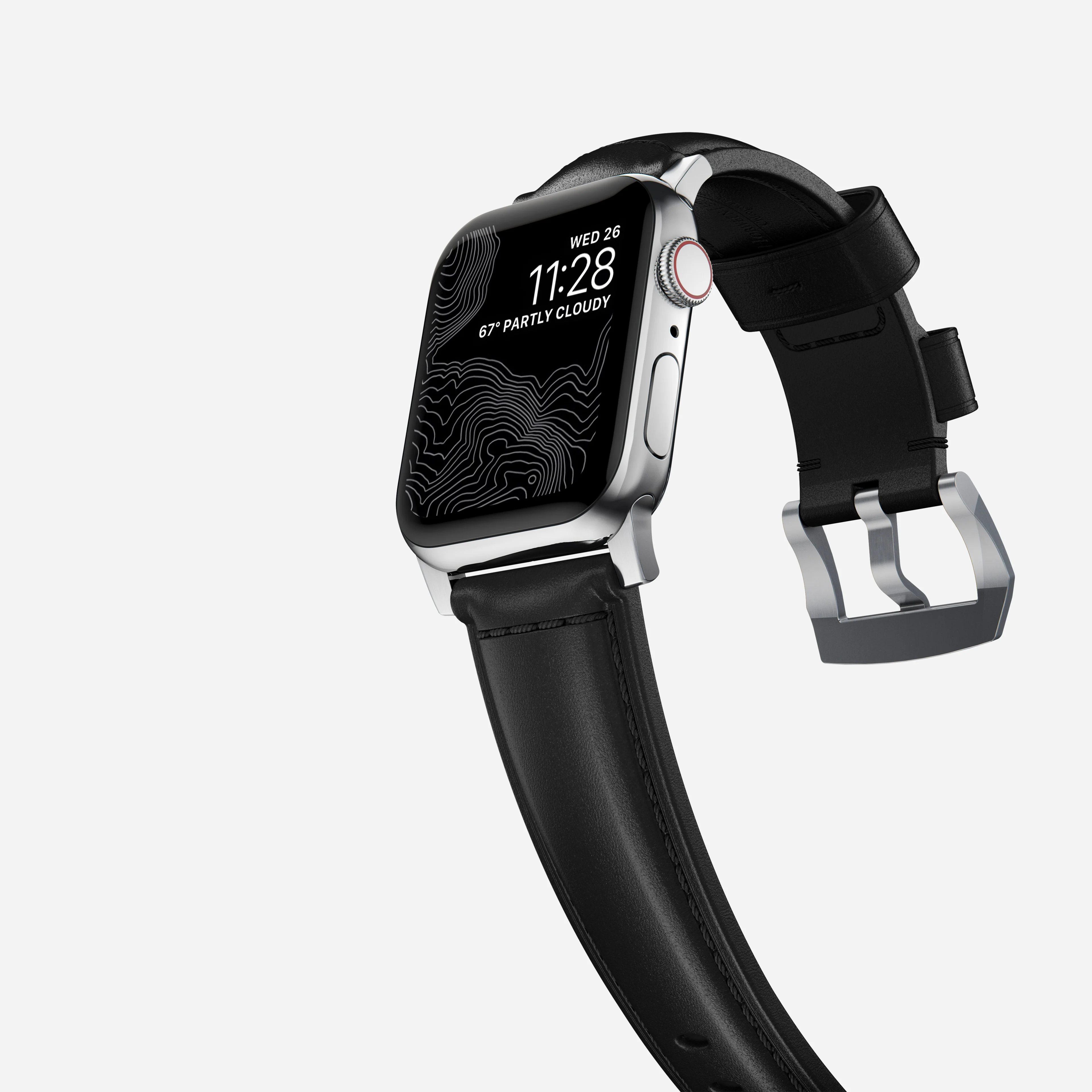 Traditional Band - 41mm | Silver Hardware | Black | Horween - Image 9