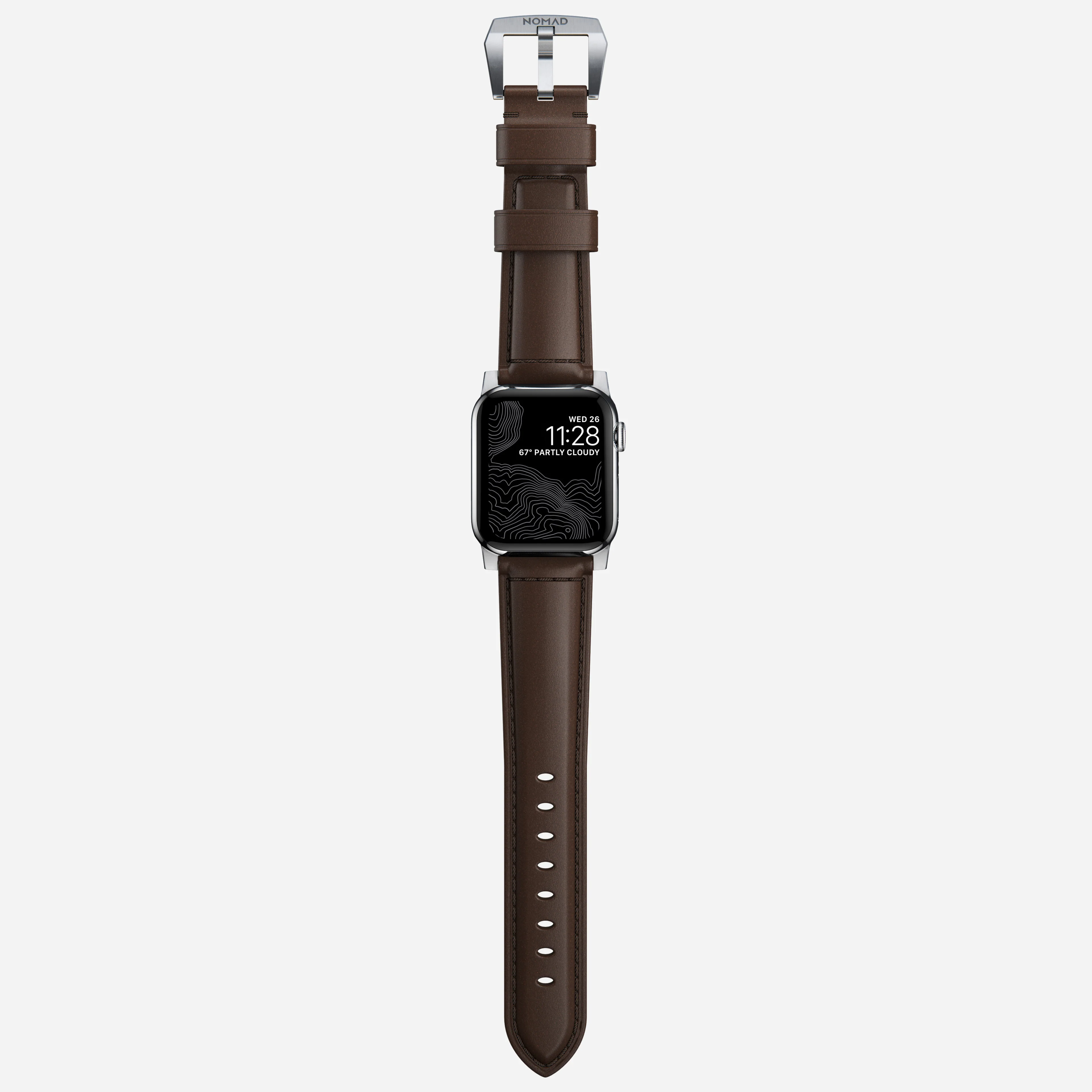 Traditional Band - 46mm/49mm | Silver Hardware | Rustic Brown | Horween - Image 5